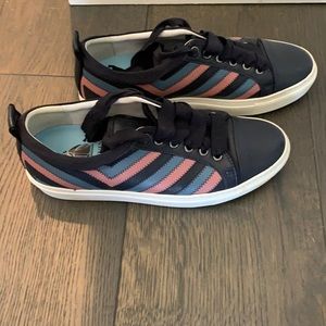 Lanvin Navy Chevron Sneakers